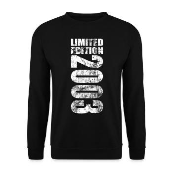 Limited Edition 2003 21st Birthday Gift - Unisex Sweatshirt - black - Front - Alina (178cm) & Michal (187cm)