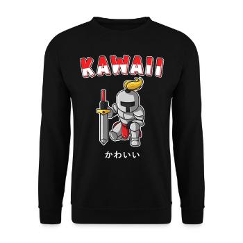 Kawaii Ritter Süßes Japanisches Kawaii Kinder - Unisex Pullover - Schwarz - Vorne - Alina (178cm) & Michal (187cm)