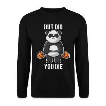 Panda Fitness Gym workout Workout Herren - Unisex Pullover - Schwarz - Vorne - Alina (178cm) & Michal (187cm)