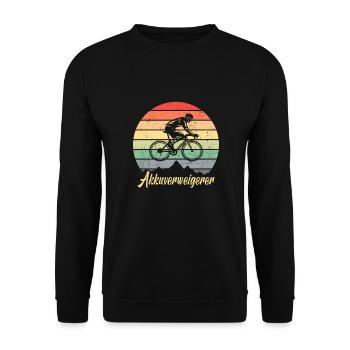 Fahrrad Rennrad Akkuverweigerer Lustig - Unisex Pullover - Schwarz - Vorne - Alina (178cm) & Michal (187cm)