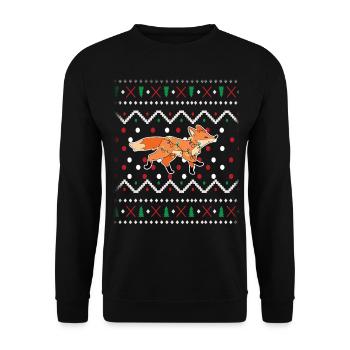 Fuchs - Unisex Pullover - Schwarz - Vorne - Alina (178cm) & Michal (187cm)