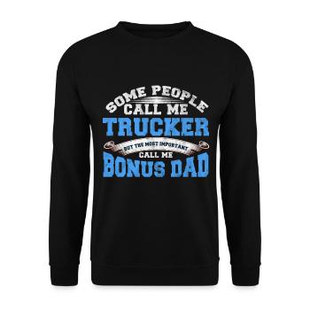Beau-père papa papa beau-père cadeau beau-fils - Sweat-shirt Unisexe - noir - Devant - Alina (178cm) & Michal (187cm)