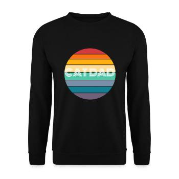 Chemise Rainbow CAT DAD, Retro CAT DAD, CAT DAD - Sweat-shirt Unisexe - noir - Devant - Alina (178cm) & Michal (187cm)