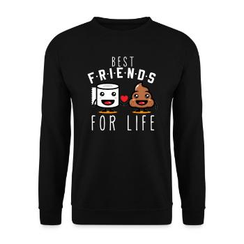 Toilettenpapier Kacken Toilette Kacken Geschenk - Unisex Pullover - Schwarz - Vorne - Alina (178cm) & Michal (187cm)