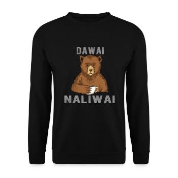 Bratan bear with vodka gift for Russians and rusak - Unisex Sweatshirt - black - Front - Alina (178cm) & Michal (187cm)