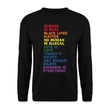 Science Is Real LGBTQ Rights Rainbow Pride Empower - Unisex Sweatshirt - black - Front - Alina (178cm) & Michal (187cm)