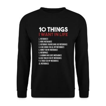 Je veux des motos - Sweat-shirt Unisexe - noir - Devant - Alina (178cm) & Michal (187cm)