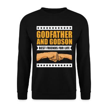 Godfather godson gift godchild godfather uncle - Unisex Sweatshirt - black - Front - Alina (178cm) & Michal (187cm)