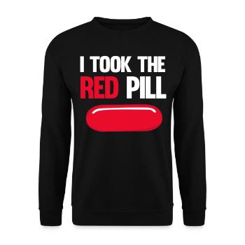 The Red Pill Conspiracy Theory Documentaries Belie - Unisex Sweatshirt - black - Front - Alina (178cm) & Michal (187cm)