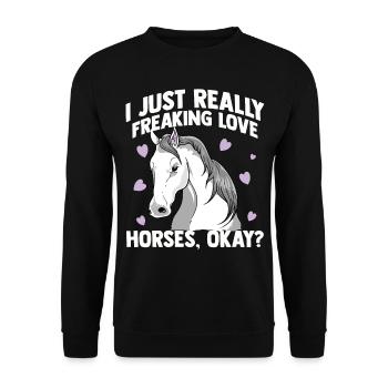Équitation les amateurs de cheval dressage équitation galop selle - Sweat-shirt Unisexe - noir - Devant - Alina (178cm) & Michal (187cm)