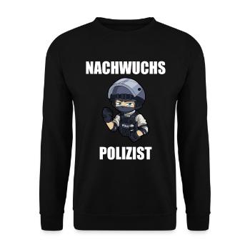 Polizei Ausbildung - Nachwuchs Polizist - Unisex Pullover - Schwarz - Vorne - Alina (178cm) & Michal (187cm)