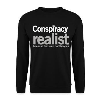 Conspiracy Realist Conspiracy Theorist Paranoia Gi - Unisex Pullover - Schwarz - Vorne - Alina (178cm) & Michal (187cm)
