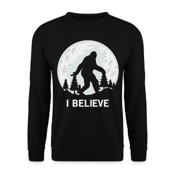 I Believe Bigfoot Moonshine Sasquatch Conspiracy T - Unisex Sweatshirt - black - Front - Alina (178cm) & Michal (187cm)