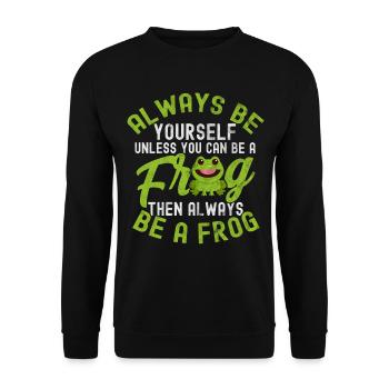 Frosch - Unisex Pullover - Schwarz - Vorne - Alina (178cm) & Michal (187cm)