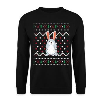 Lapin de Noël laid - Sweat-shirt Unisexe - noir - Devant - Alina (178cm) & Michal (187cm)