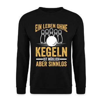 Kegeln Kegelclub kegelverein Kegelsport Geschenk - Unisex Pullover - Schwarz - Vorne - Alina (178cm) & Michal (187cm)