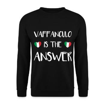 Italien Lustiger italienischer Spruch als Geschenk - Unisex Pullover - Schwarz - Vorne - Alina (178cm) & Michal (187cm)