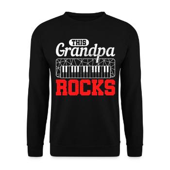 Musikinstrument Keyboards Klavier Geschenk - Unisex Pullover - Schwarz - Vorne - Alina (178cm) & Michal (187cm)