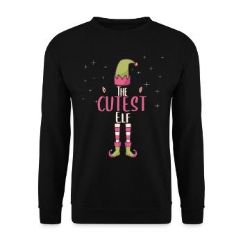 Cute elf costume elf family gift - Unisex Sweatshirt - black - Front - Alina (178cm) & Michal (187cm)