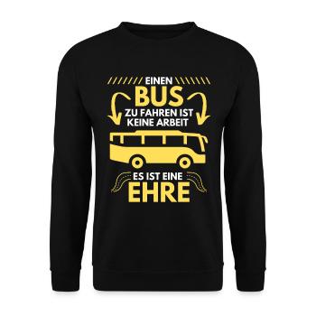 Busfahrer Bus Omnibus Reisebus Schulbus Geschenk - Unisex Pullover - Schwarz - Vorne - Alina (178cm) & Michal (187cm)