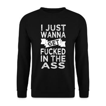 Sex Saying Anal Porn Swinger - Unisex Sweatshirt - black - Front - Alina (178cm) & Michal (187cm)