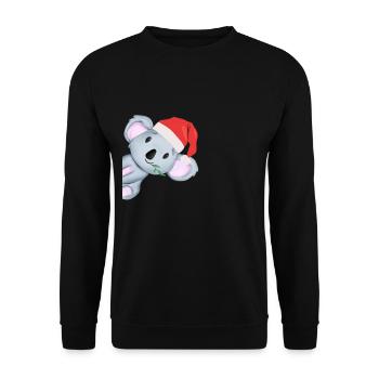 Koala Weihnachten Weihnachtsmütze - Unisex Pullover - Schwarz - Vorne - Alina (178cm) & Michal (187cm)