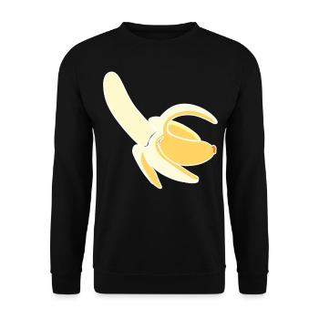 Banana Fruit Banana Lovers Banana Men - Unisex Sweatshirt - black - Front - Alina (178cm) & Michal (187cm)