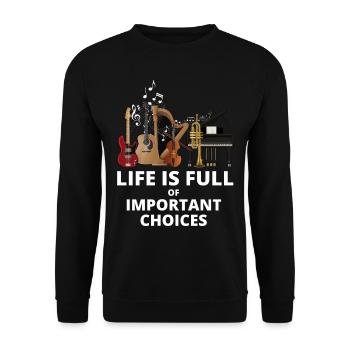 Musical life is full of instruments - Unisex Sweatshirt - black - Front - Alina (178cm) & Michal (187cm)