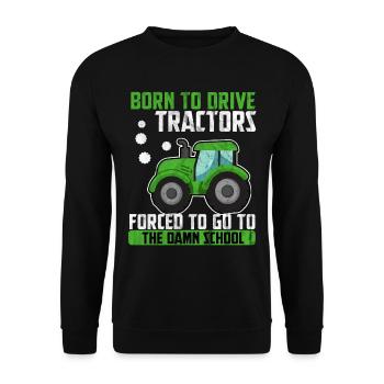 Tractor Trekker Farmer Agricultural Field Agriculture - Unisex Sweatshirt - black - Front - Alina (178cm) & Michal (187cm)