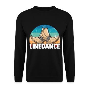 Linedance Western Countrymusic Tanzsport - Unisex Pullover - Schwarz - Vorne - Alina (178cm) & Michal (187cm)