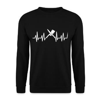 Cadeau de saucisse de boucher - Sweat-shirt Unisexe - noir - Devant - Alina (178cm) & Michal (187cm)