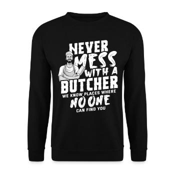 Boucher - Sweat-shirt Unisexe - noir - Devant - Alina (178cm) & Michal (187cm)