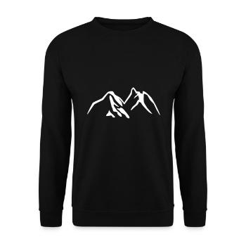 Mountains Mountains Hiking Holiday Summit Mountain Tirol Alm - Unisex Sweatshirt - black - Front - Alina (178cm) & Michal (187cm)
