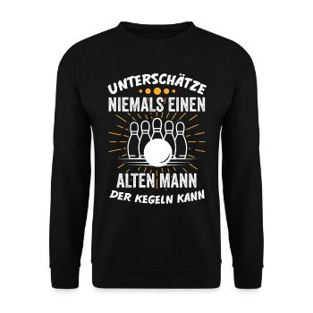 Kegeln Bier Kegelverein Kegelbahn Lustige Sprüche - Unisex Pullover - Schwarz - Vorne - Alina (178cm) & Michal (187cm)
