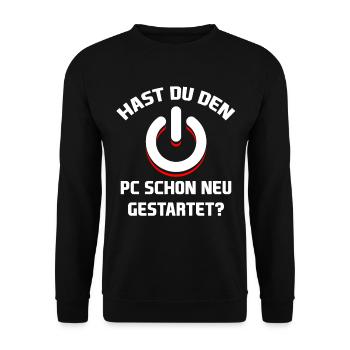 Neustart IT-Abteilung Administrator Geschenk - Unisex Pullover - Schwarz - Vorne - Alina (178cm) & Michal (187cm)
