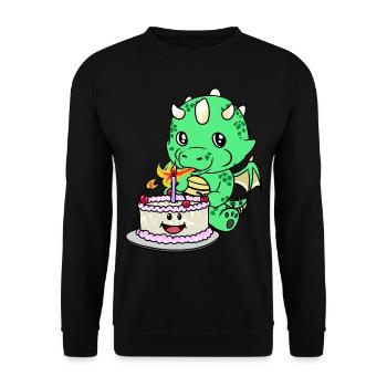 Dragon Baby Birthday Cake Congratulations KInd - Unisex Sweatshirt - black - Front - Alina (178cm) & Michal (187cm)