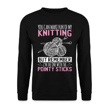 Knitting gifts - Unisex Sweatshirt - black - Front - Alina (178cm) & Michal (187cm)