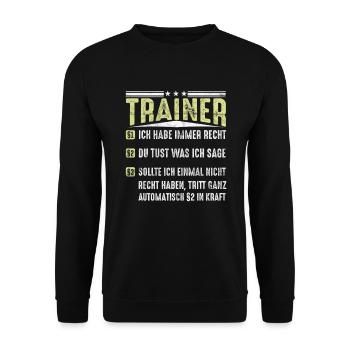 Trainer Sport Sportarten Geschenkidee - Unisex Pullover - Schwarz - Vorne - Alina (178cm) & Michal (187cm)