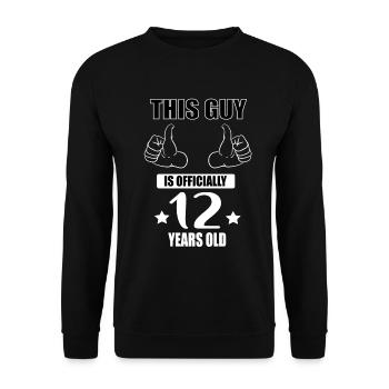 12e anniversaire garçon 12 ans cadeau - Sweat-shirt Unisexe - noir - Devant - Alina (178cm) & Michal (187cm)