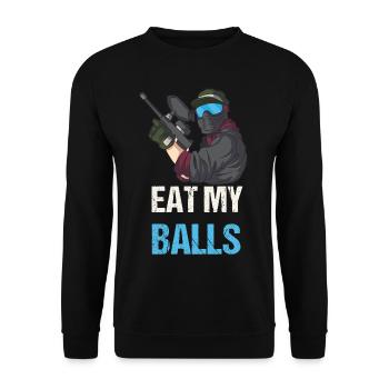 Cadeau de chemise de paintball pour les joueurs de paintball - Sweat-shirt Unisexe - noir - Devant - Alina (178cm) & Michal (187cm)