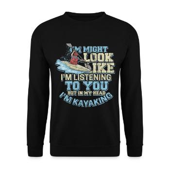 Kayak en eau vive aviron bateau à roue en eau vive - Sweat-shirt Unisexe - noir - Devant - Alina (178cm) & Michal (187cm)