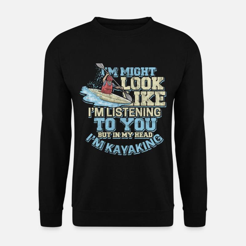 Kajak Wildwasser Rudern Wildwasser Radtring Boot - Unisex Pullover - Schwarz