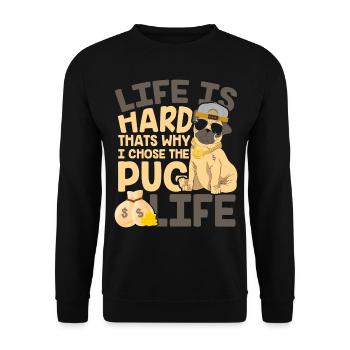 Pug life pug dog pugs mixed dachshund - Unisex Sweatshirt - black - Front - Alina (178cm) & Michal (187cm)