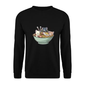 Ramen Cats Anime Apparel - Unisex Sweatshirt - black - Front - Alina (178cm) & Michal (187cm)