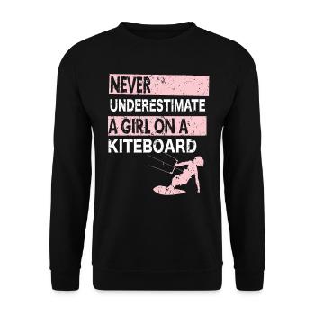 Kiteboarding Kitesurfer Kiteboarder Geschenk - Unisex Pullover - Schwarz - Vorne - Alina (178cm) & Michal (187cm)