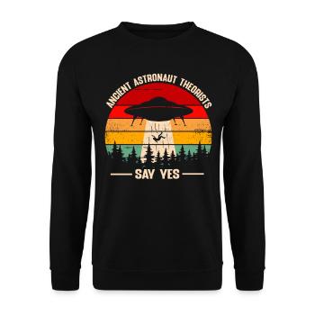 Les anciennes théories des astronautes disent oui - UFO Alien Lov - Sweat-shirt Unisexe - noir - Devant - Alina (178cm) & Michal (187cm)