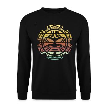 Tatouage soleil maori - Sweat-shirt Unisexe - noir - Devant - Alina (178cm) & Michal (187cm)
