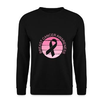 Pink ribbon for breast cancer awareness - Unisex Sweatshirt - black - Front - Alina (178cm) & Michal (187cm)