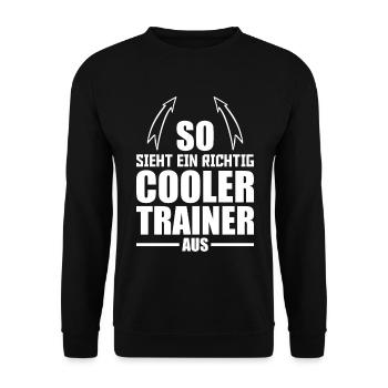 So sieht ein richtig cooler Trainer aus Fußball - Unisex Pullover - Schwarz - Vorne - Alina (178cm) & Michal (187cm)