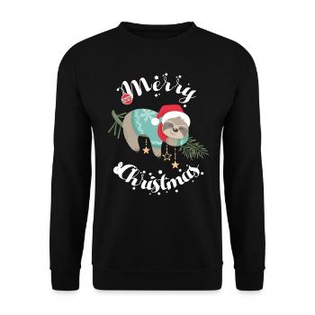 Christmas Sloth Gift - Sloth Fantasy - Unisex Sweatshirt - black - Front - Alina (178cm) & Michal (187cm)